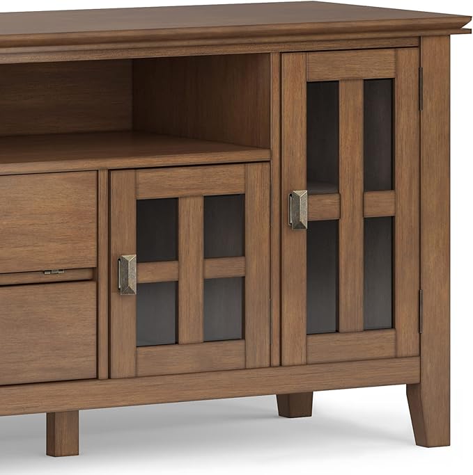 SIMPLIHOME Artisan SOLID WOOD 72 inch Wide Contemporary TV Media Stand in - Image 9