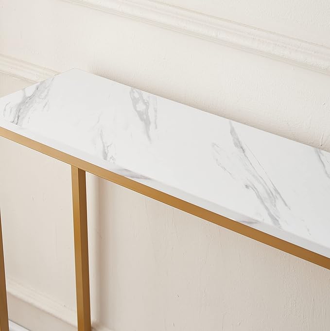 loglus Console Table for Entryway, Faux Marble MDF Sofa Table - Image 7