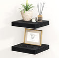 Fun Memories Black Floating Shelves 8 Inch Long, Small Deep Floating Shelf by FunMemories