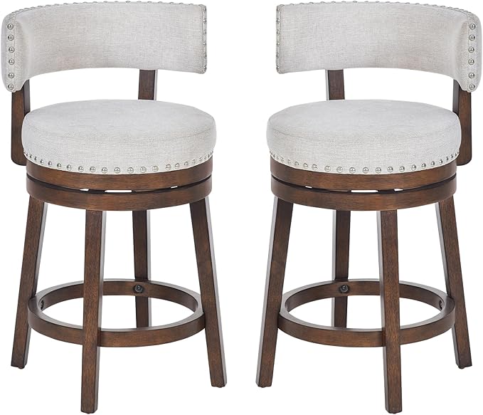 COLAMY Swivel Bar Stool Set of 2, Modern Swivel Barstool - Image 9