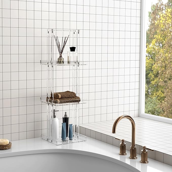 Aquiver Acrylic Standing Shower Caddy - Image 2