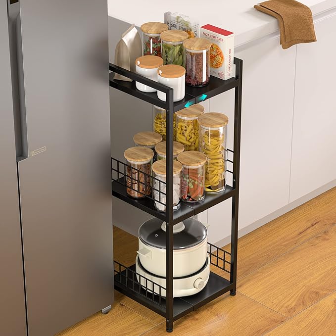 3-Tier Metal Shelving Unit, Expandable, Free-Standing, Open Floor Shelves - Image 4