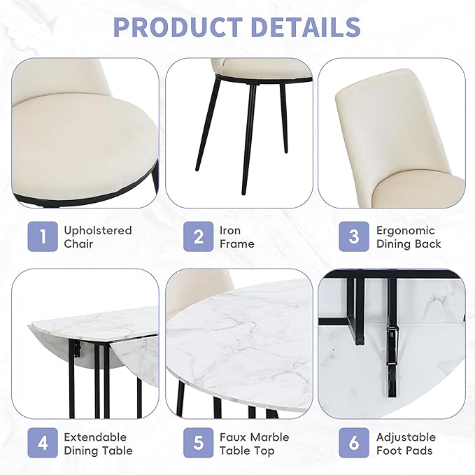Merax 47.2” Round Dining Table Set - Image 5