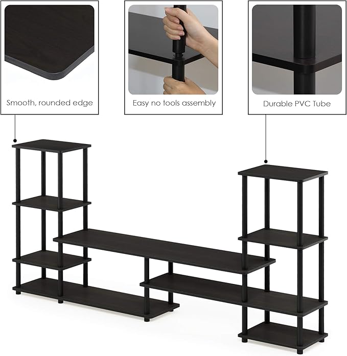 FURINNO Turn-N-Tube Grand Entertainment Center, Espresso/Black - Image 5