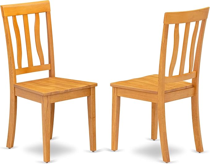 East West Furniture MZAN3-OAK-W 3 Piece Dining Table Set - Image 4