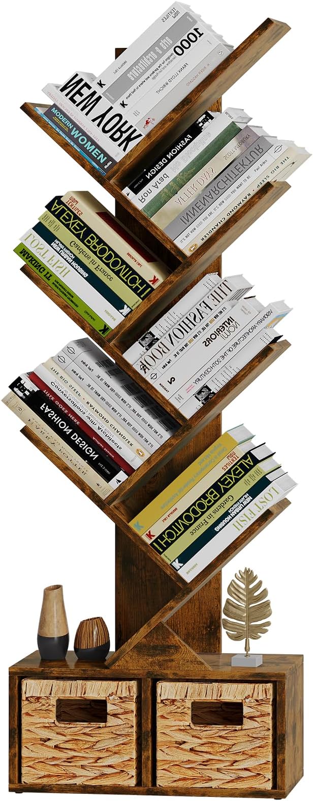 Vagusicc 6 Tier Tree Bookshelf, Small Bookcase - Image 9