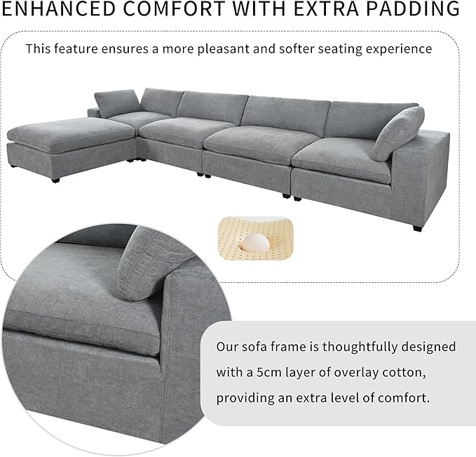 176.4 Inch L Shaped Modular Sectional Sofa - Image 5