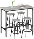 HOMCOM 5-Piece Counter Height Bar Table Set, Rustic 43.25" Dining Table by HOMCOM
