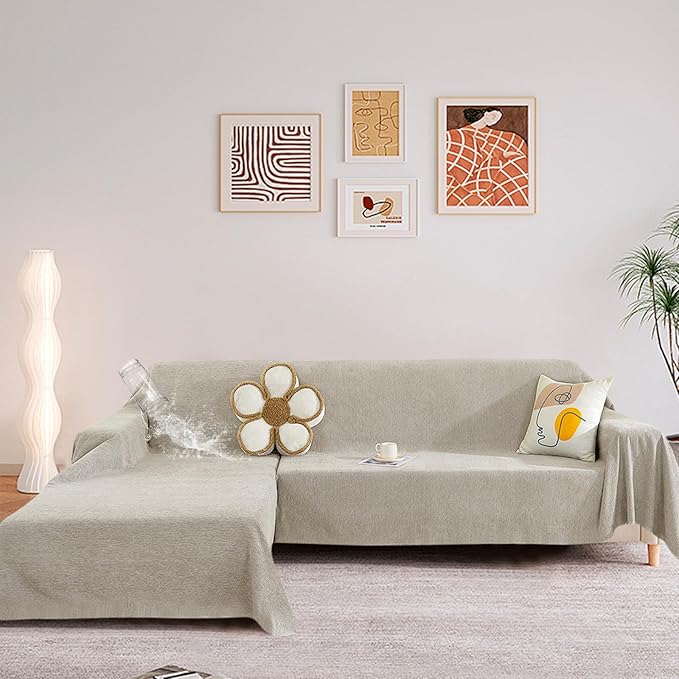 STACYPIK 100% Waterproof Beige Sofa Cover - Image 2