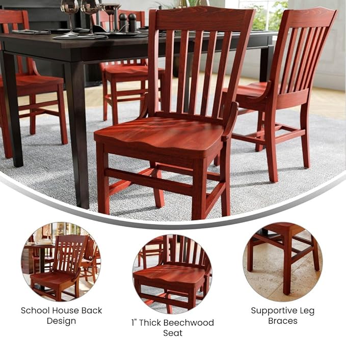Flash Furniture Hercules Series School House Back Wood Restaurant Chair - Image 4