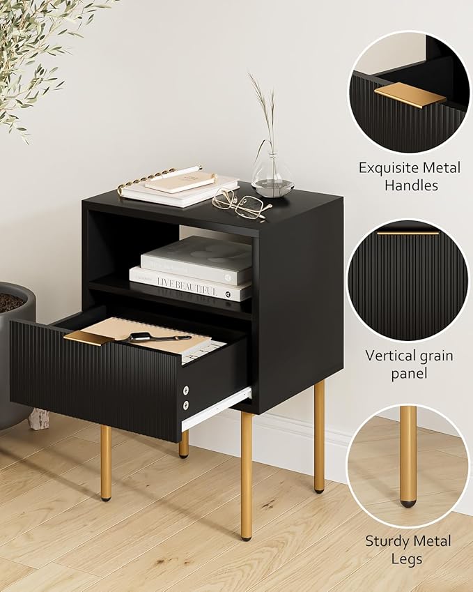 Masupu Nightstand, Mid-Century Modern Bedside Table - Image 3