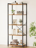Casaottima Book Shelf, 5 Tier Bookshelf, Modern Wood Bookcase Shelves by Casaottima