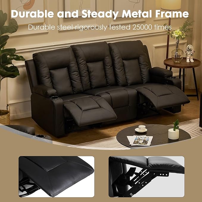 LUCKLIFE Leather Recliner Sofa Set - Image 7