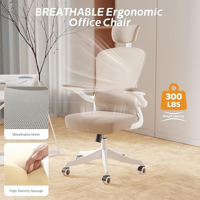 Ergonomic Office Chair with Adjustable Lumbar Support & Flip-Up Armrests - Image 7