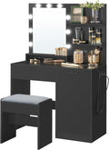 VASAGLE Vanity Desk with Mirror and Lights, 35.4-Inch Wide Makeup Vanity with by VASAGLEbySONGMICSHOME