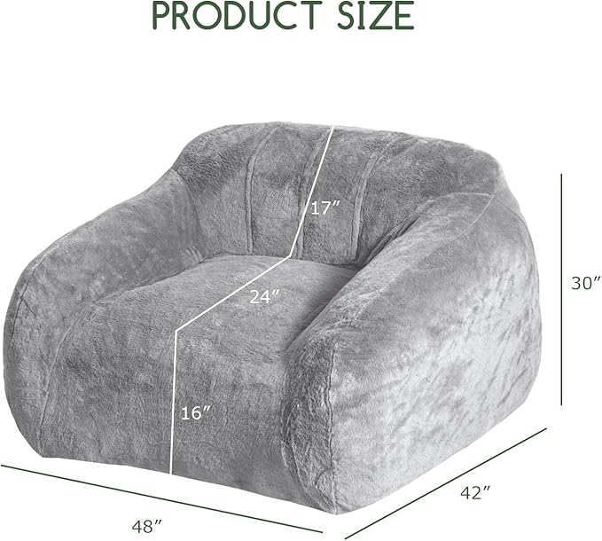 HIGOGOGO Giant Bean Bag Chair for Adults, Big Comfy Sofa Chair for Bedroom - Image 2