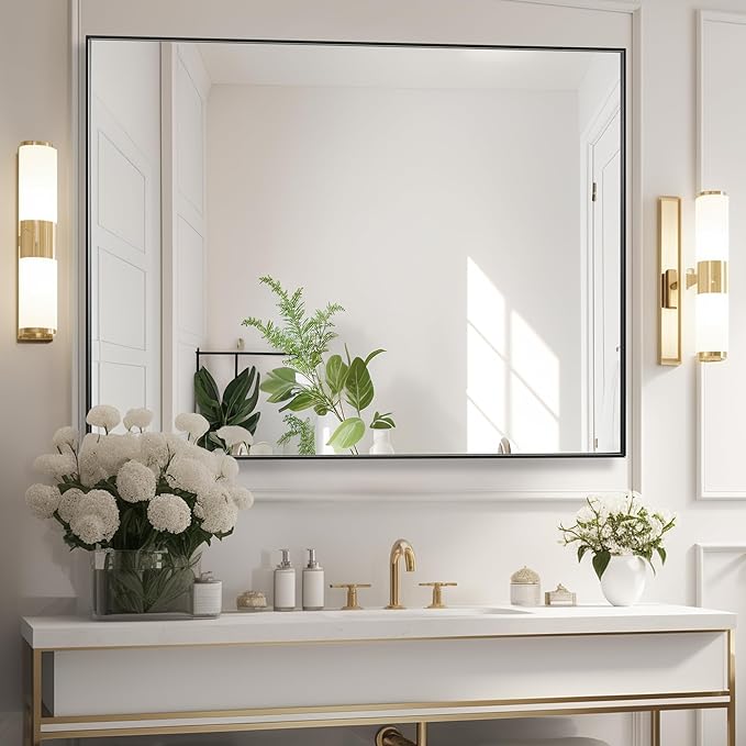 36x48 Inch Black Bathroom Mirror - Image 5