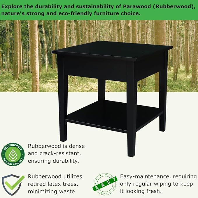 IC INTERNATIONAL CONCEPTS Solid Wood Spencer End Table - Image 4