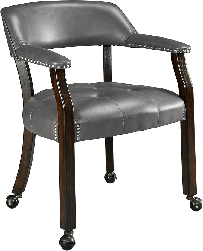 LEEMTORIG Dining Chairs with Casters and Arms, Rolling Dining Chairs with Wheels by LEEMTORIG