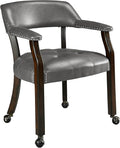 LEEMTORIG Dining Chairs with Casters and Arms, Rolling Dining Chairs with Wheels by LEEMTORIG