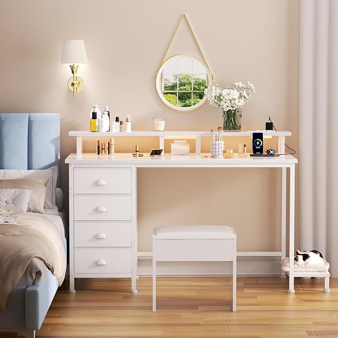 Furologee 47" White Computer Desk - Image 8