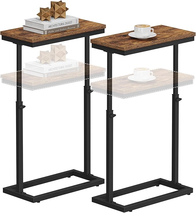 TUTOTAK End Table, Side Table, Tall Couch Table, Sofa Table, Living Room by WelcometotheTUTOTAKHome