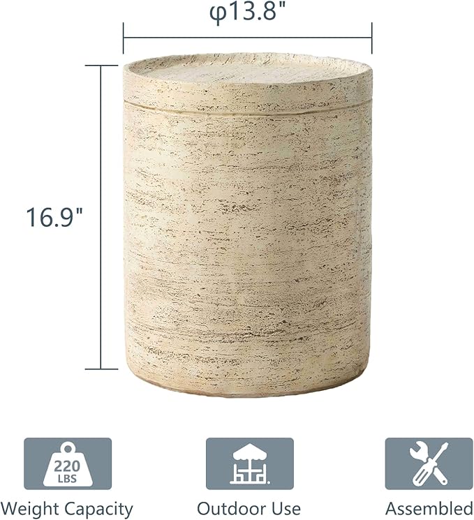 COSIEST 2 Pieces Outdoor Side Table, Lightweight Accent Table - Image 3