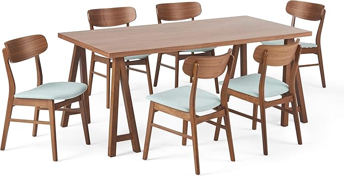 Christopher Knight Home Anthony Mid-Century Modern 7 Piece Dining Set, Mint and by ChristopherKnightHome