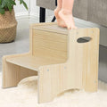WOOD CITY Toddler Step Stool for Kids, Wooden Two Step Children's Stool by WOODCITY