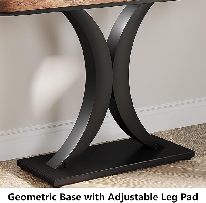 LITTLE TREE Industrial Entryway Console Table, Compact Foyer Hallway Accent - Image 7