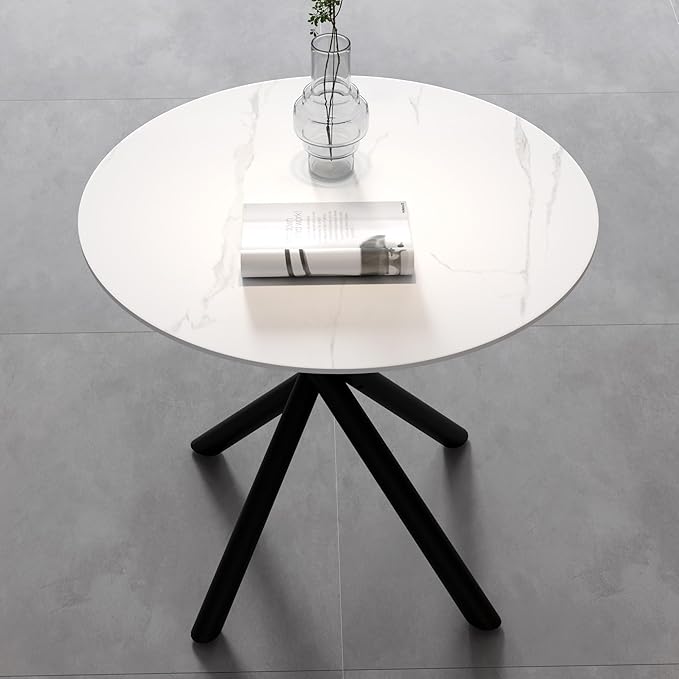 White Marble Round Dining Table - Image 4