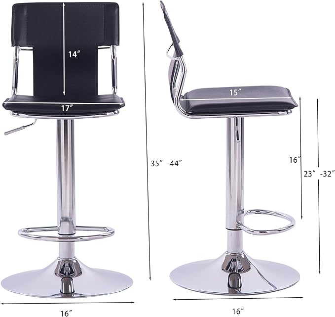 Sidanli Swivel Barstools Set of 2, Adjustable Barstools Set of 2，Faux Leather - Image 7