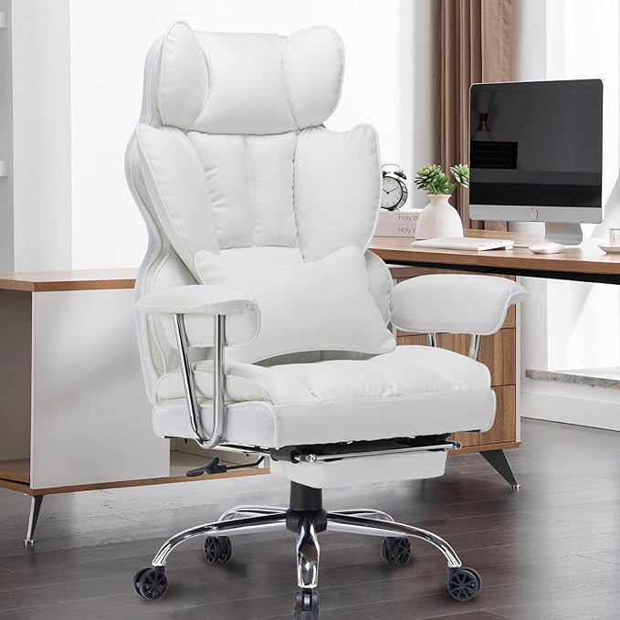 Efomao Big and Tall Office Chair 400lbs – High Back PU Leather Executive Chair by OFFICECHAIR