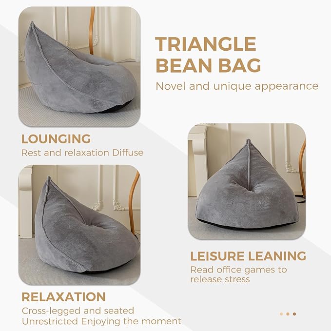 BYBYME Bean Bag Chairs Sherpa Lazy Sofa, Giant Beanbag Chairs - Image 8