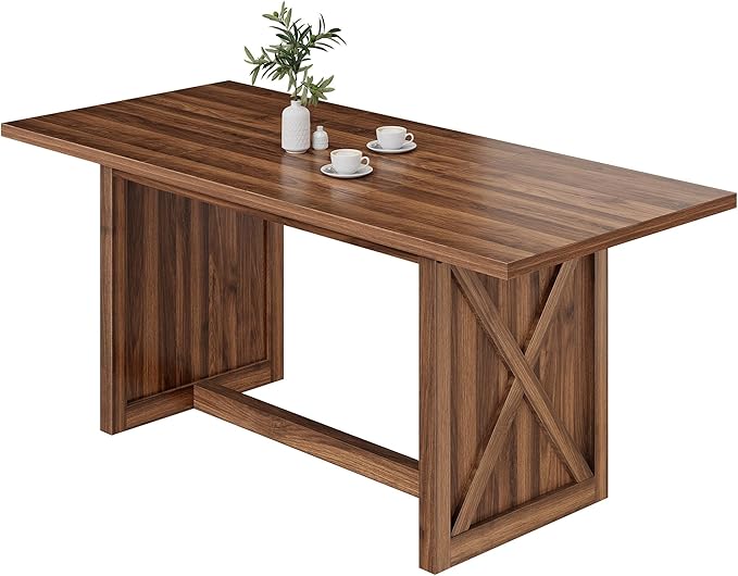 DWVO 70.8" Large Dining Table for 6 to 8 People Farmhouse Rustic Wood Dinner - Image 7