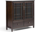 SIMPLIHOME Connaught SOLID WOOD 46 Inch Wide Traditional Tall Storage Cabinet by SimpliHome