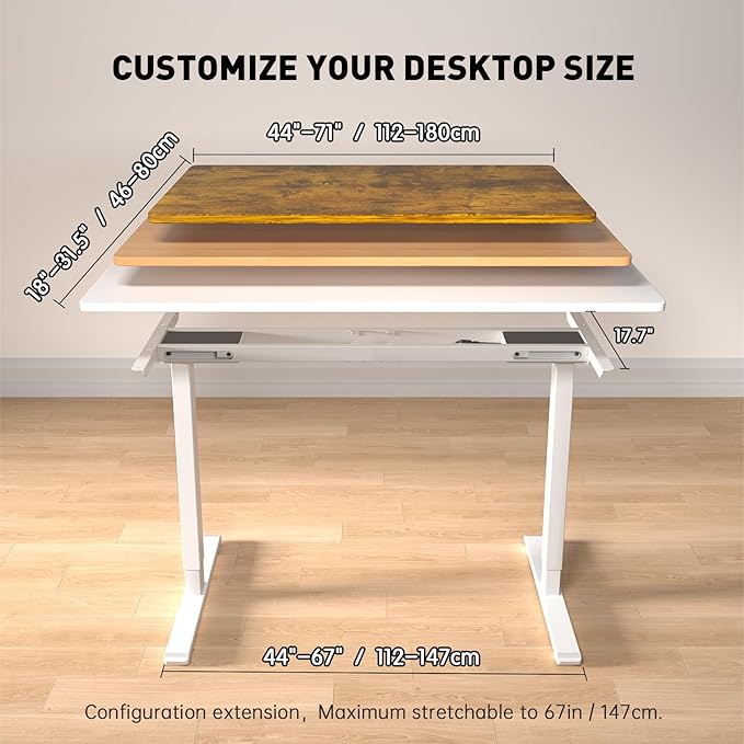 Dual Motor Standing Desk Frame, Electric Adjustable Legs - Image 2