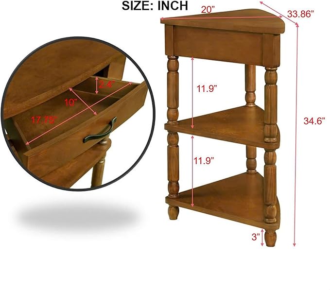 GDFStudio Trmxmbi 3 Tier Corner Console Table - Image 2