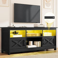 DWVO Black TV Stand for 65 Inch TV, Entertainment Centre, TV Cabinet by DWVO