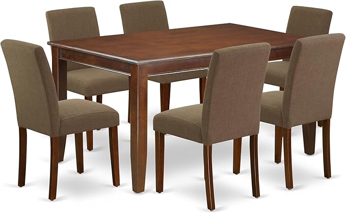 East West Furniture DUAB7-MAH-18 7 Piece Dining Room Table Set Consist of a by EastWestFurniture