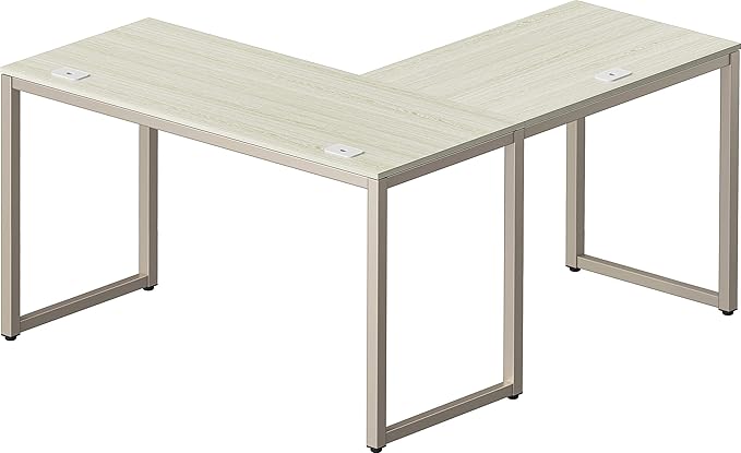 SHW 55 x 60 Inches Commercial-Grade L-Shape Corner Office Computer Desk - Image 6