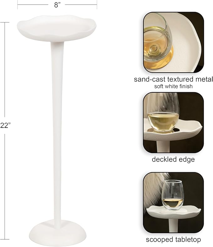 Kate and Laurel Alessia Modern Decorative Metal Drink Table, Transitional Round - Image 3