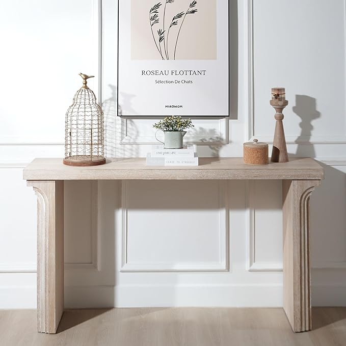 KEIKI Wood Entryway Console Table Behind Couch & Sofa, Modern Minimalist Style by Unknown