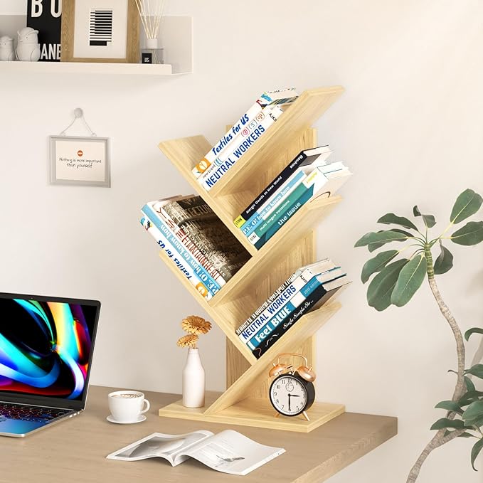 5 Tier Tree Book Shelf, Small Desktop Bookshelf - Image 5