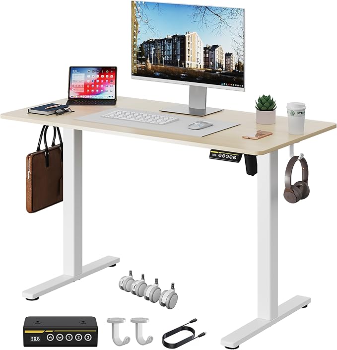 Electric Standing Desk Adjustable Height 40"x24" Stand Up Desk by Unknown