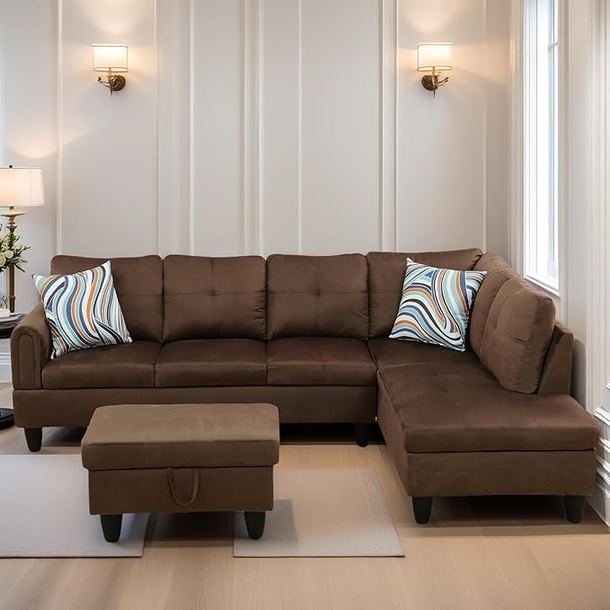 L Shaped Sectional Couches for Living Room, Modern Modular Sectional Sofa by FONTOI