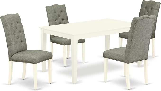 East West Furniture CAEL5-LWH-07 5 Piece Dining Table Set by EastWestFurniture