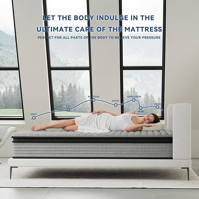 King Mattress 12inch in a Box, Memory Foam Hybrid Mattress - Image 3