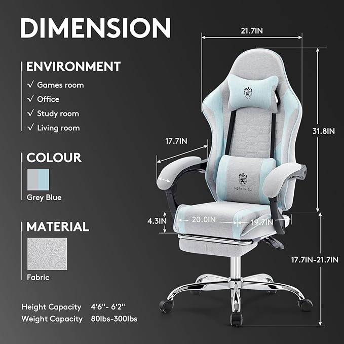 Gaming Chair Breathable Fabric, Computer Office Chair - Image 3