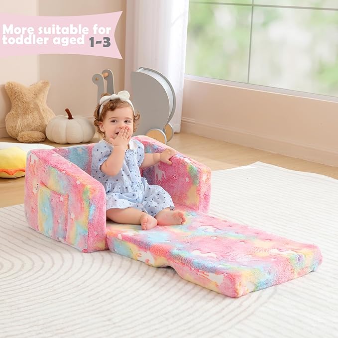 Toddler Couch Fold Out, Foldable Toddler Chair - Image 2